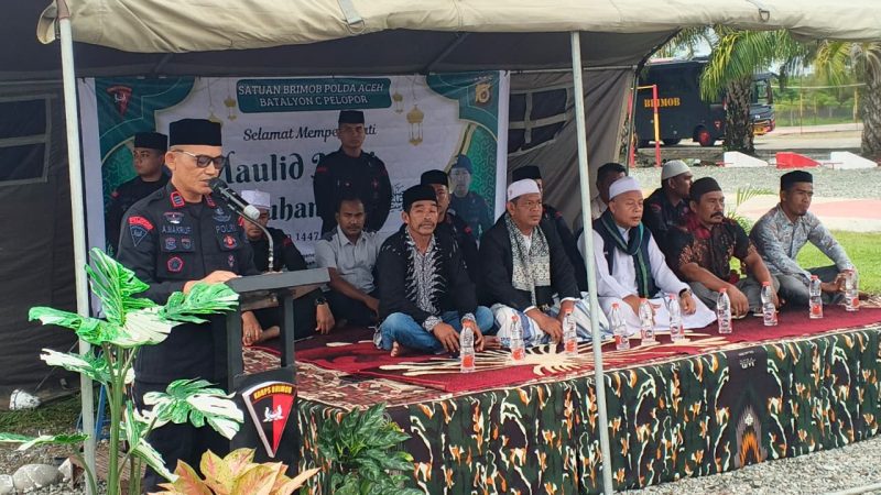 Brimob Batalyon C Pelopor Gelar Maulid Nabi Muhammad SAW, Pererat Silaturahmi dengan Masyarakat Nagan Raya
