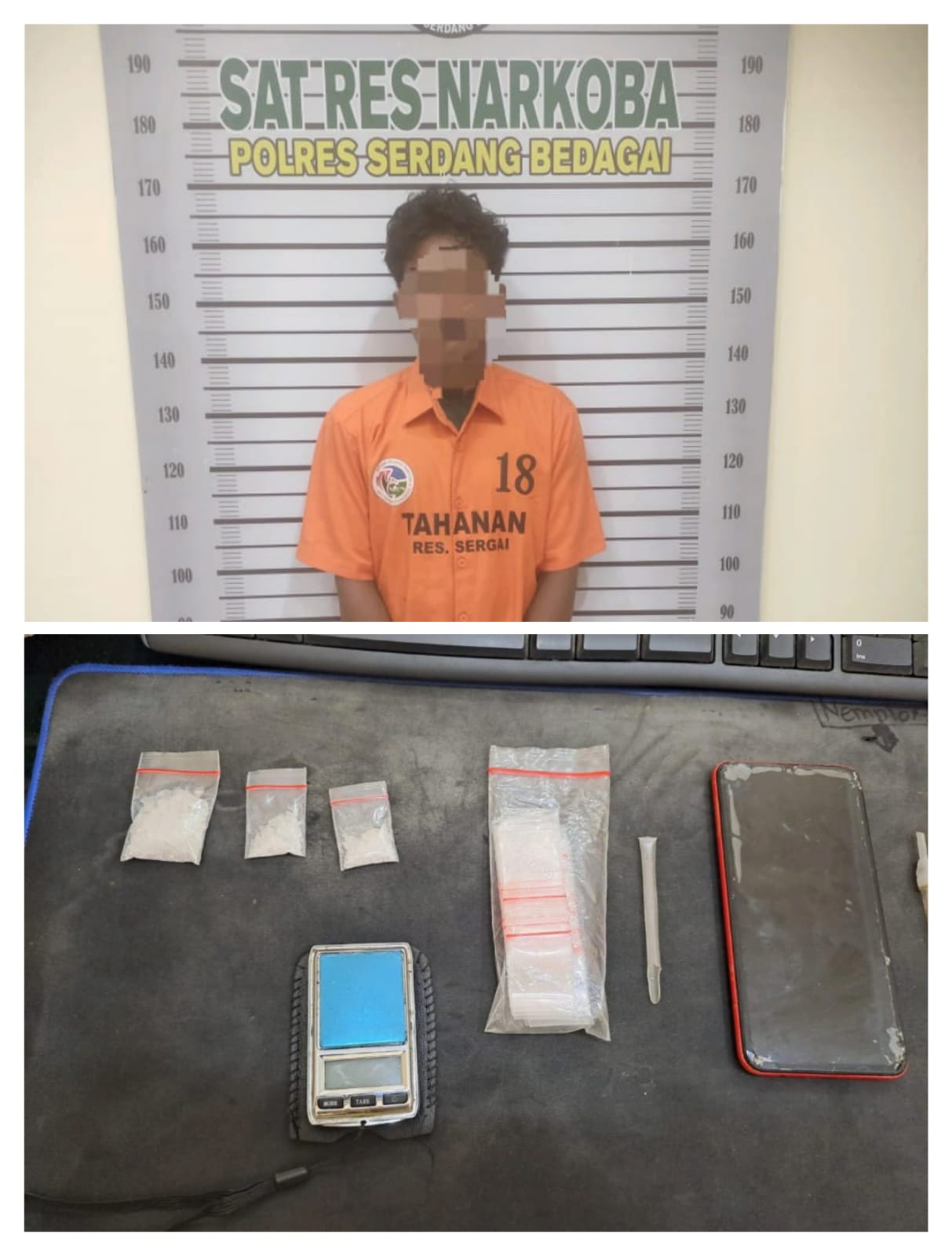 Satnarkoba Polres Sergai Tangkap Pengedar, Barbut 6,35 Gram Sabu
