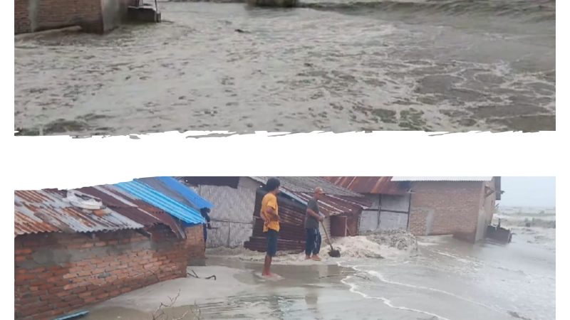 Gelombang Tinggi Air Laut Ancam Keselamatan Warga Pesisir Desa Bagan Kuala, Tiga Sampan Karam
