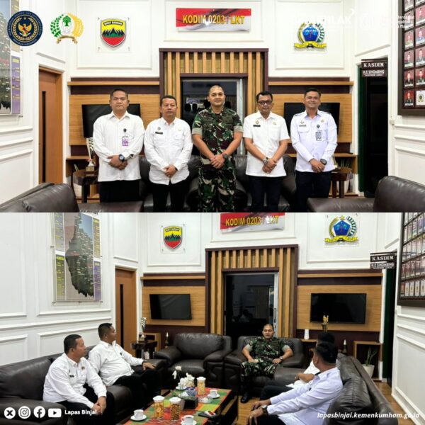 Kalapas Kelas IIA Binjai Bersama Jajaran Pejabat Struktural Gelar Kunjungan Silaturahmi ke Kodim 0203/Langkat