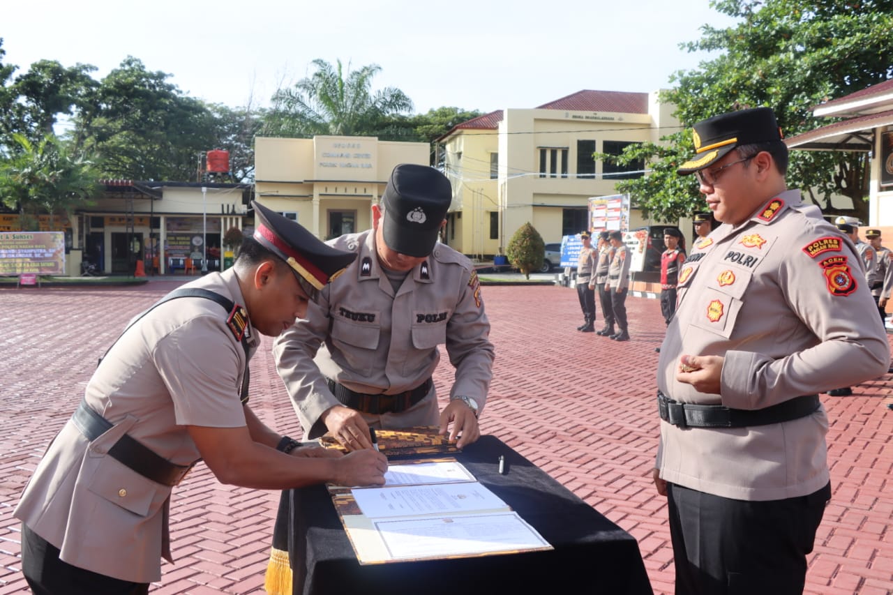 Kapolres Nagan Raya Pimpin Sertijab Kasat Intelkam, Kasat Reskrim, dan Kapolsek Beutong