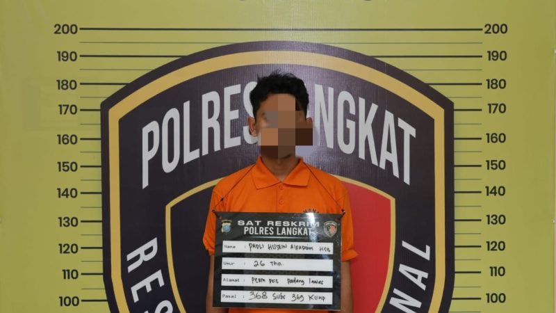 Pelaku Tindak Pidana Pemerasan dan Ancaman Terhadap Seorang Mahasiswa Berhasil di Amankan Polres Langkat Polda Sumut