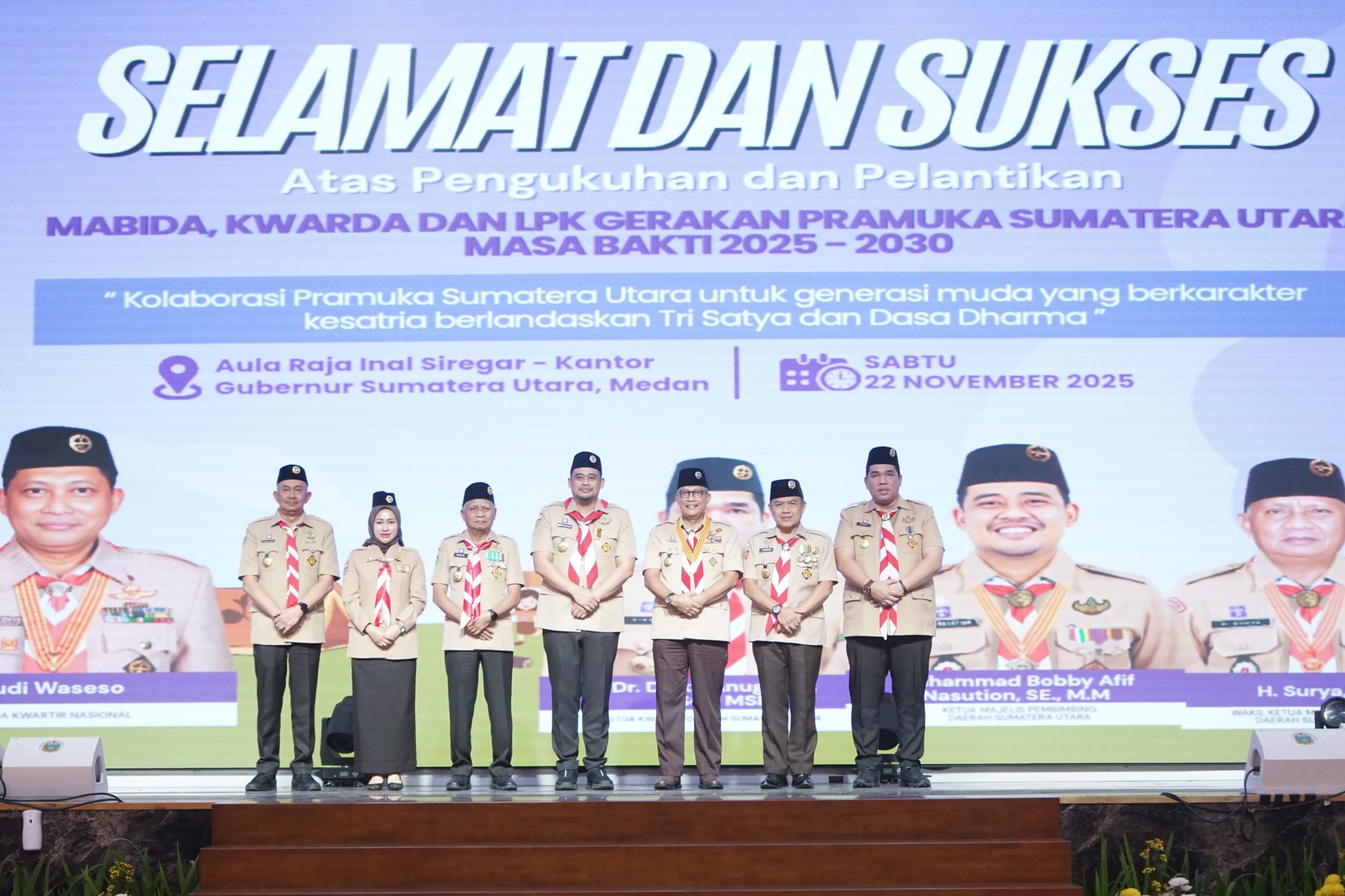Bupati Asahan Hadiri Pengukuhan dan Pelantikan Mabida, Kwarda, dan LPK Gerakan Pramuka Sumatera Utara