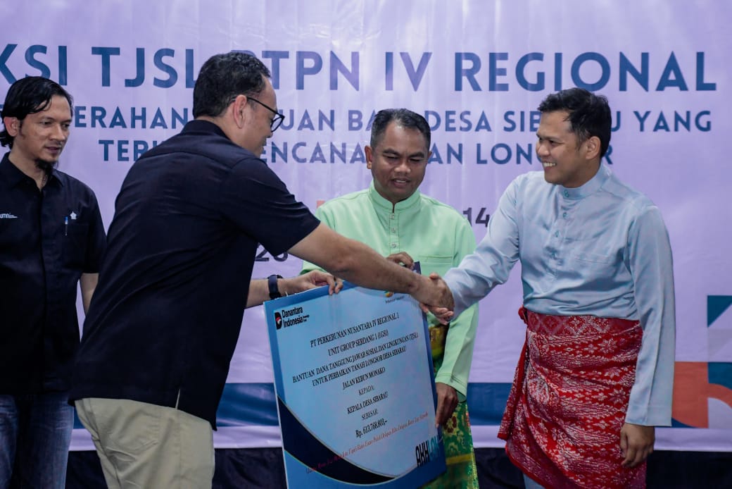 Pemkab Sergai Apresiasi PTPN IV Berikan Bantuan Perbaikan Jalan Longsor Desa Sibarau