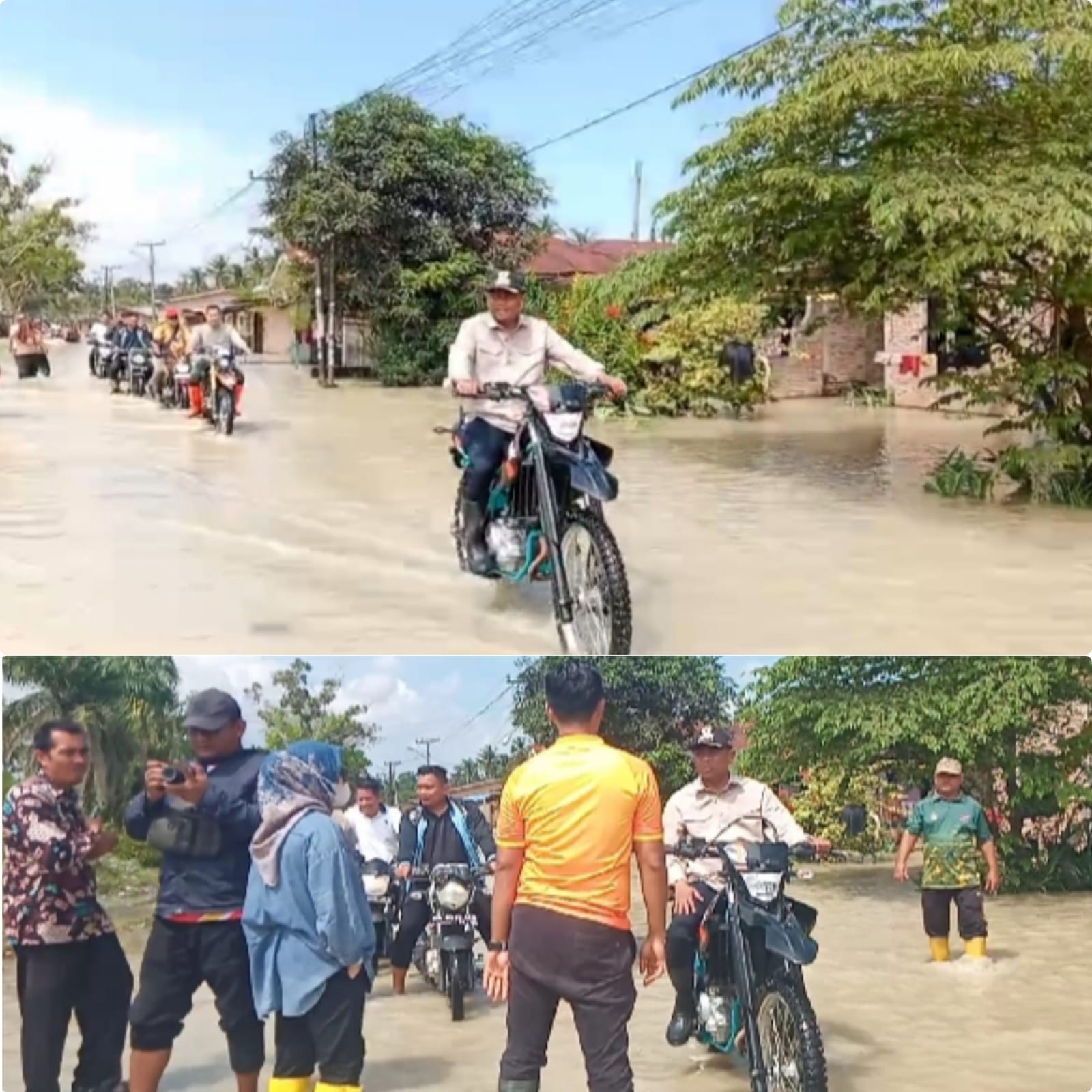 Naik Motor Trail, Bupati Darma Wijaya Cek Lokasi Banjir di Dua Kecamatan
