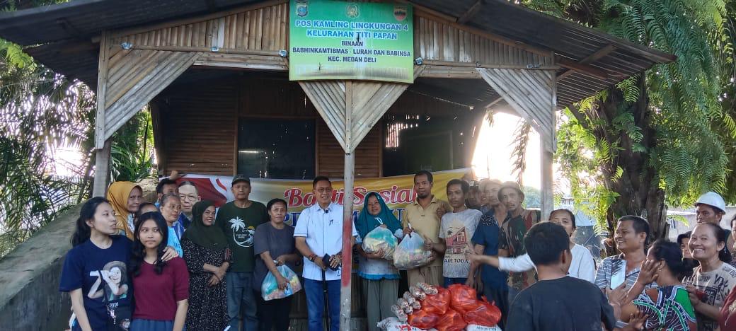 Ketua Gemabudhi Sumut Salurkan Ratusan Paket Sembako ke Warga Terdampak Banjir di Titi Papan dan Mabar