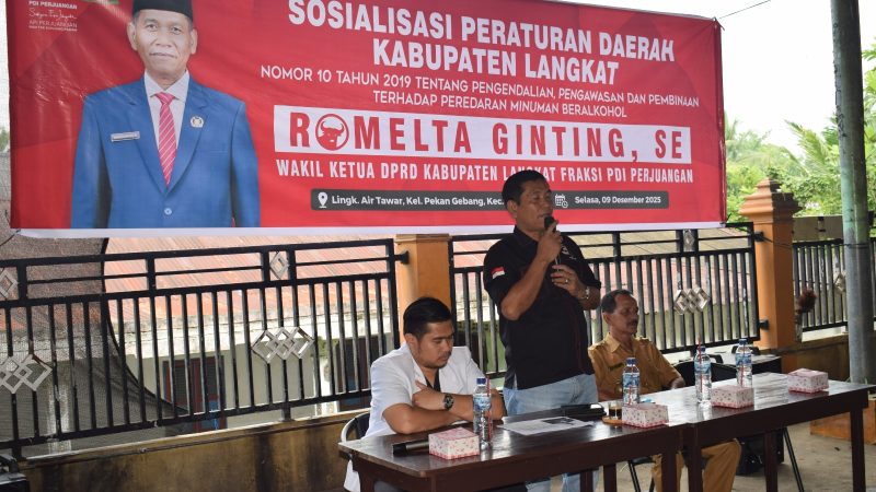 Sosialisasikan Perda Minuman Beralkohol, Wakil Ketua DPRD Langkat Romelta Ginting Gandeng Dokter