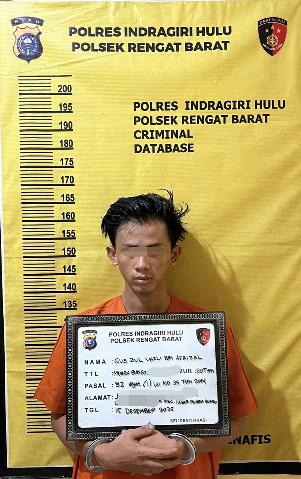 Polsek Rengat Barat Inhu Ringkus Pelaku Dugaan Pencabulan  Anak di Bawa Umur