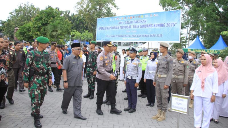 Amankan  Nataru, Polres Inhu Galer Apel Operasi Lilin LK 2025