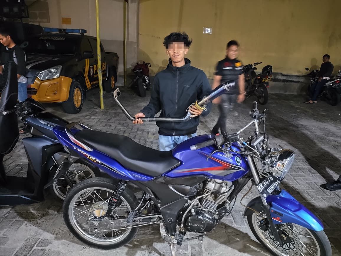Timsus Dayok Mirah Polres Pematangsiantar Kembali Amankan Empat Sepedamotor Knalpot Brong Saat Gelar Operasi Hingga Subuh