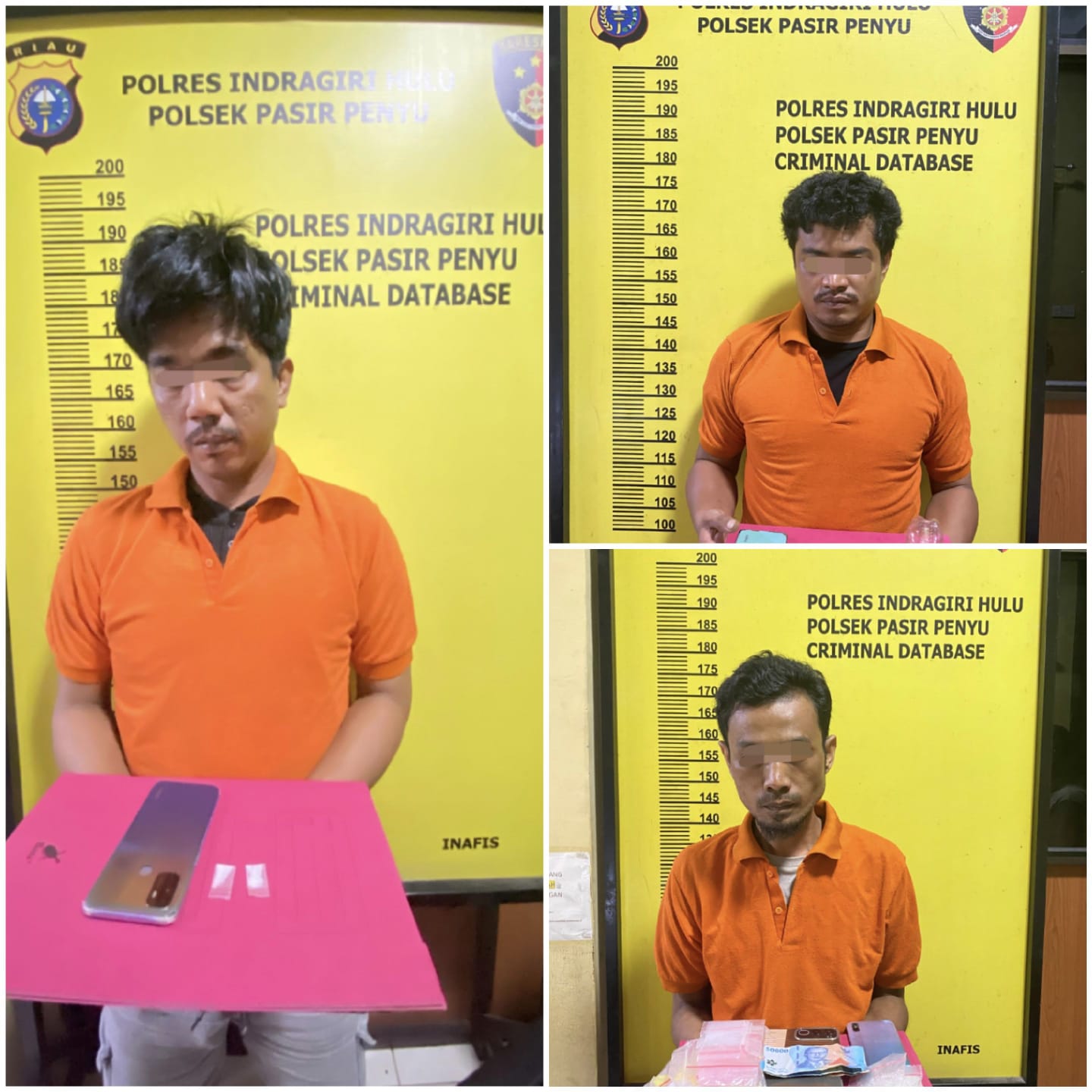 Unit Reskrim Polsek Pasir Penyu Inhu Gulung 3 Pelaku, Ratusan Gram Sabu Diamankan