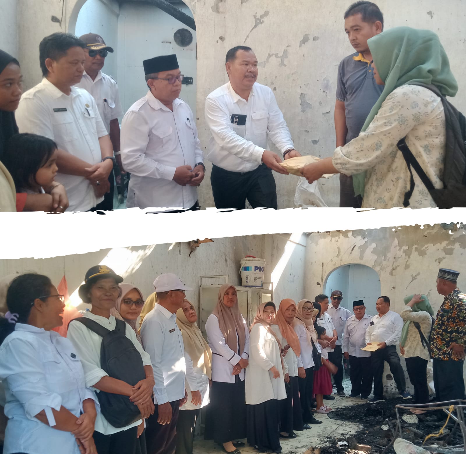 Rasa Kepedulian Sosial, Disdik Sergai Serahkan Donasi Kepada Korban Kebakaran Rumah