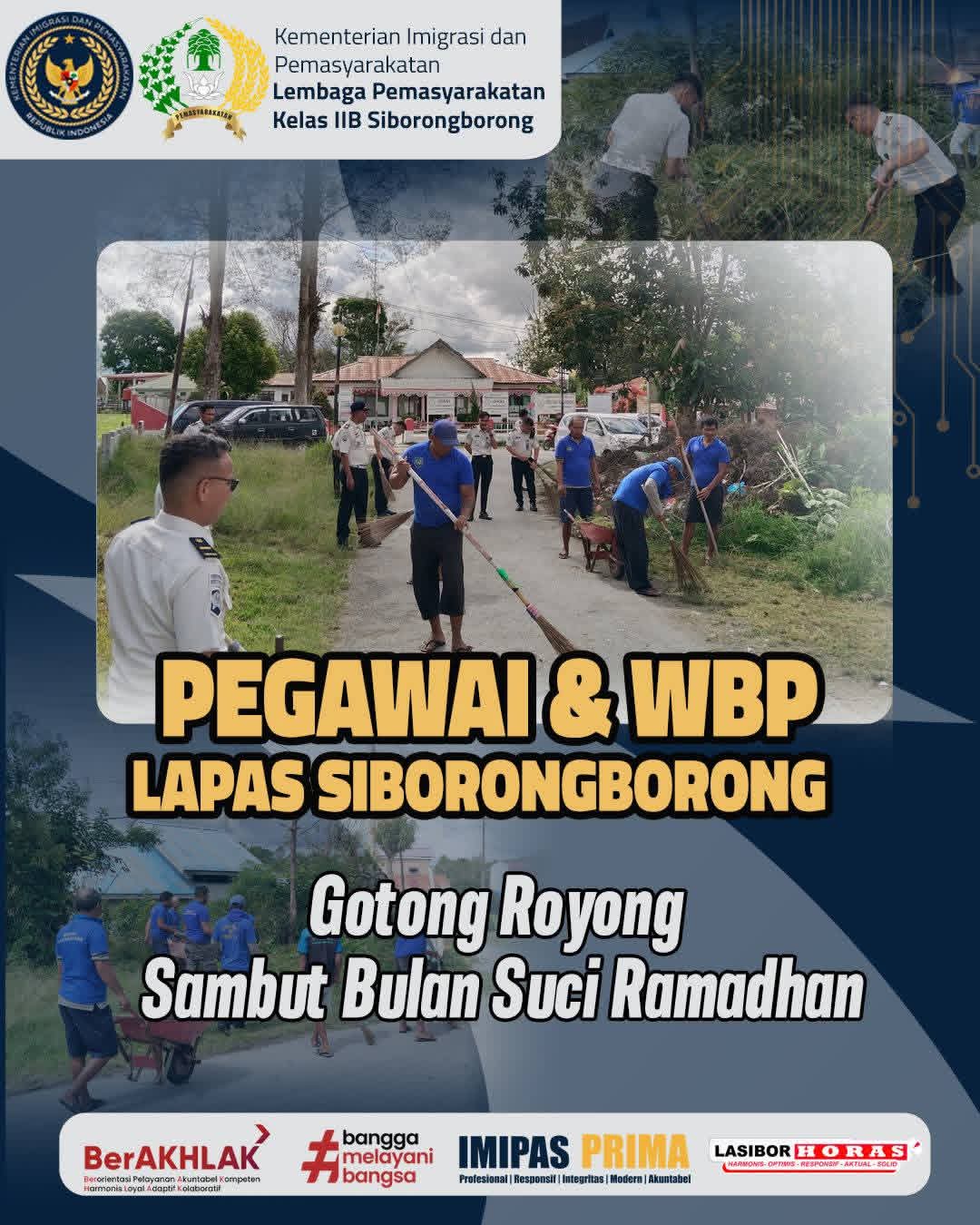 Pegawai Lapas Kelas IIB Siborongborong Gotong Royong Sambut Bulan Suci Ramadhan
