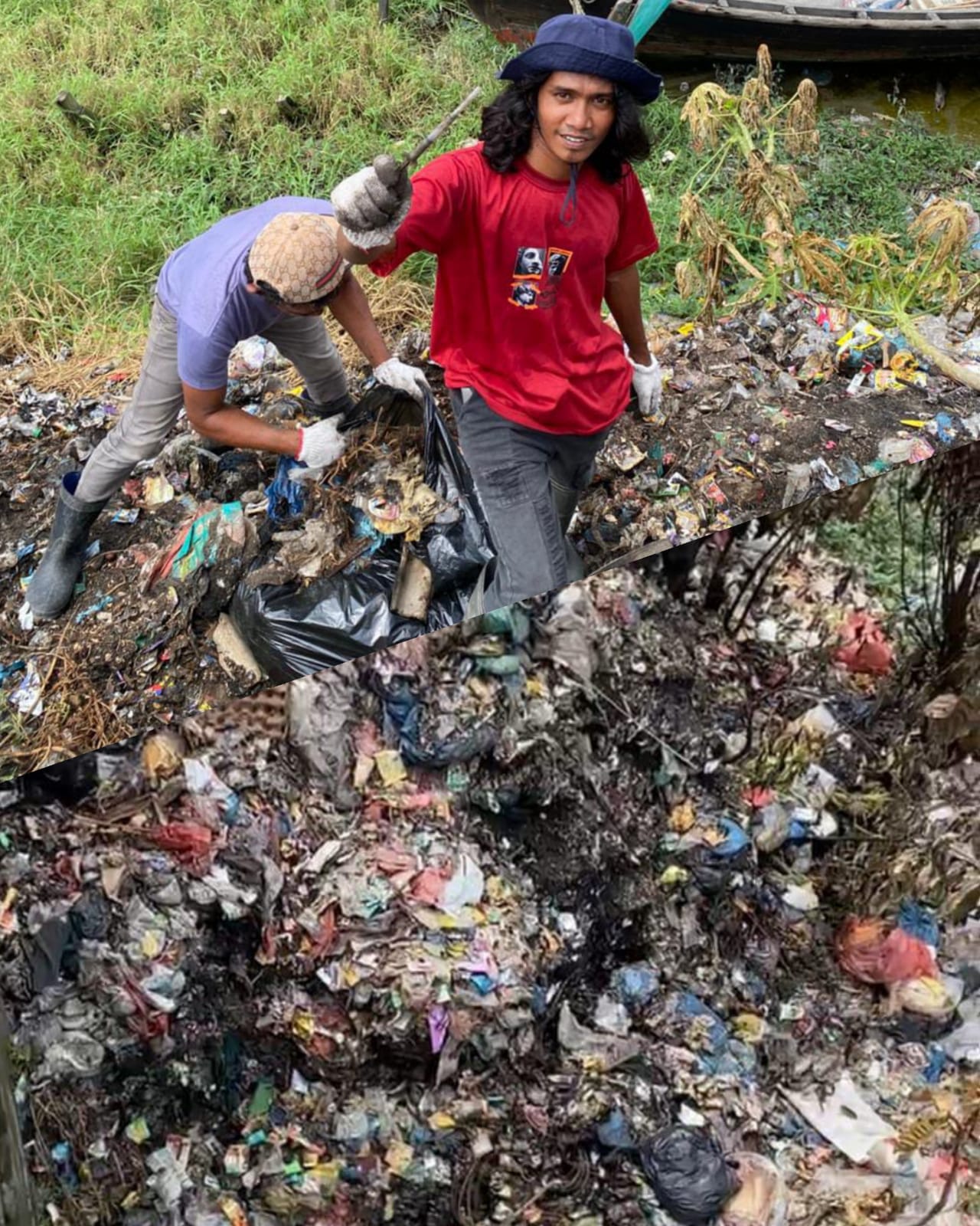 Aksi Peduli Lingkungan, PRCLH Bersihkan Satu Ton Sampah di Sungai Bedagai Jembatan Desa Nagur
