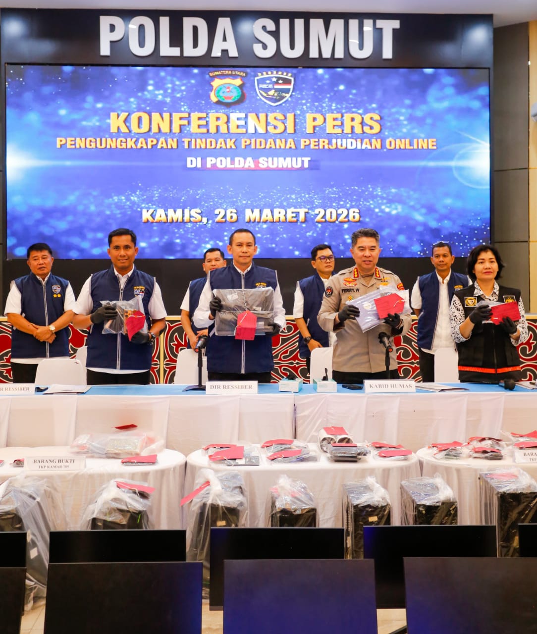 Judi Online di Medan Raup Omzet Diduga Rp7 Miliar, Polda Sumut Menyita Puluhan Perangkat dan Rekening