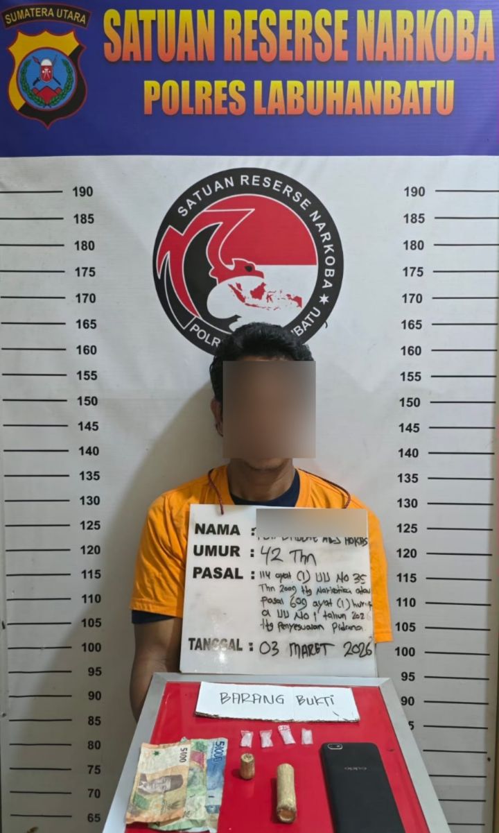 Satresnarkoba Polres Labuhanbatu Amankan Residivis Kasus Sabu di Rantau Utara