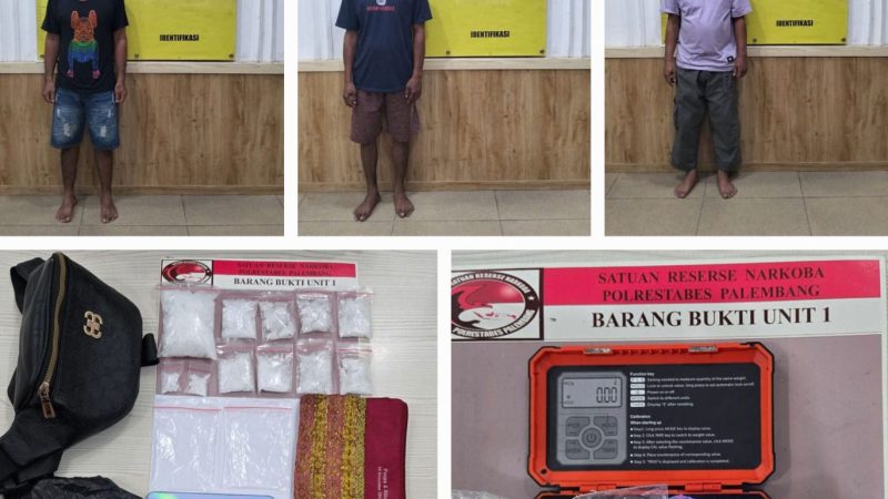 Polrestabes Palembang Ungkap Jaringan Narkoba Lintas Provinsi, Tiga Tersangka Diamankan