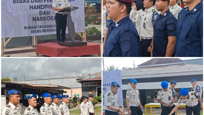 Komitmen Berantas Narkoba dan Bebas  Peredaran Handphon, Rutan Rengat Gelar Apel 