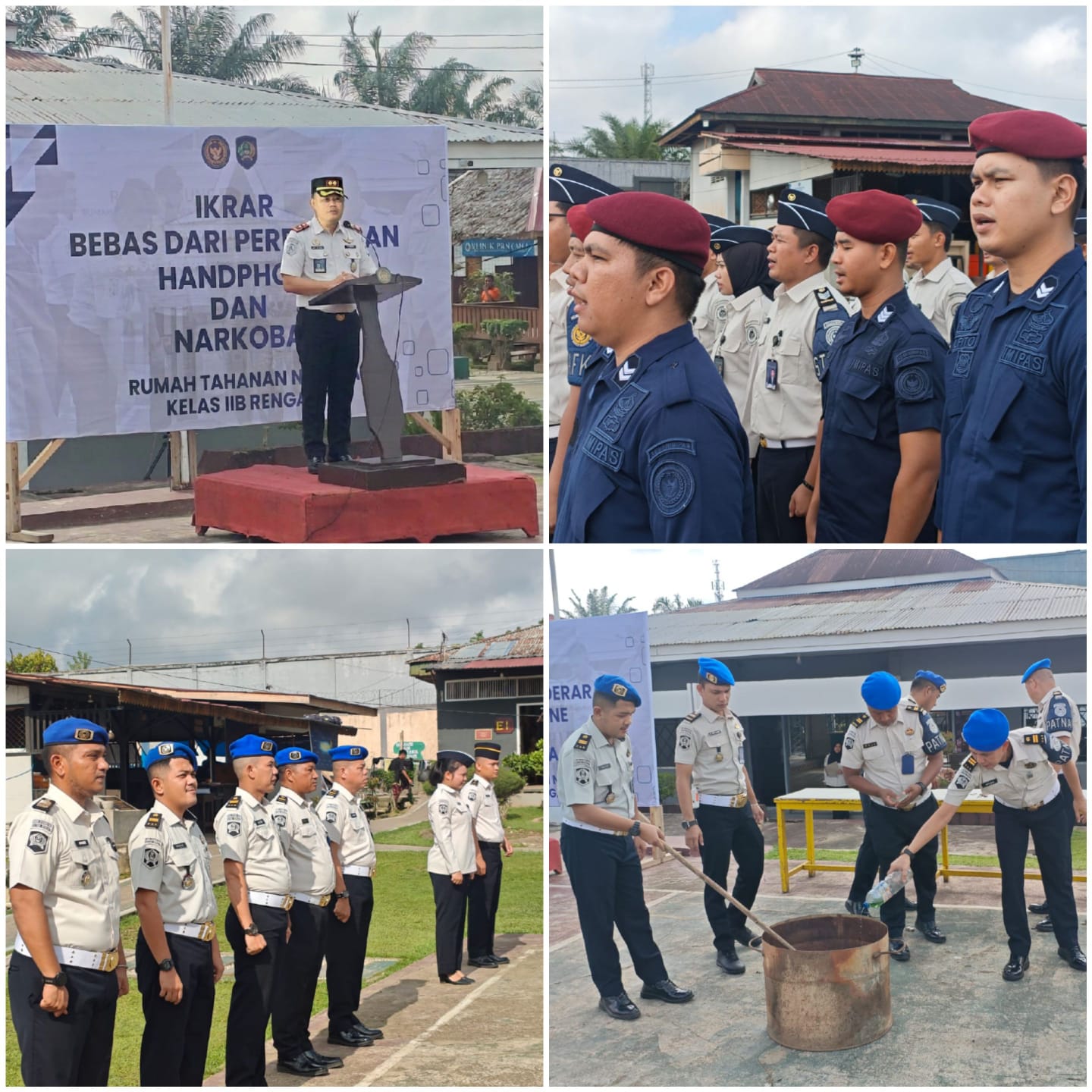 Komitmen Berantas Narkoba dan Bebas  Peredaran Handphon, Rutan Rengat Gelar Apel 