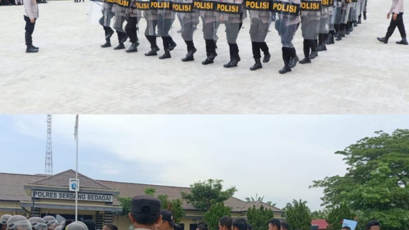Persiapan Potensi Guantibmas, Polres Sergai Gelar Latihan Sispam Kota