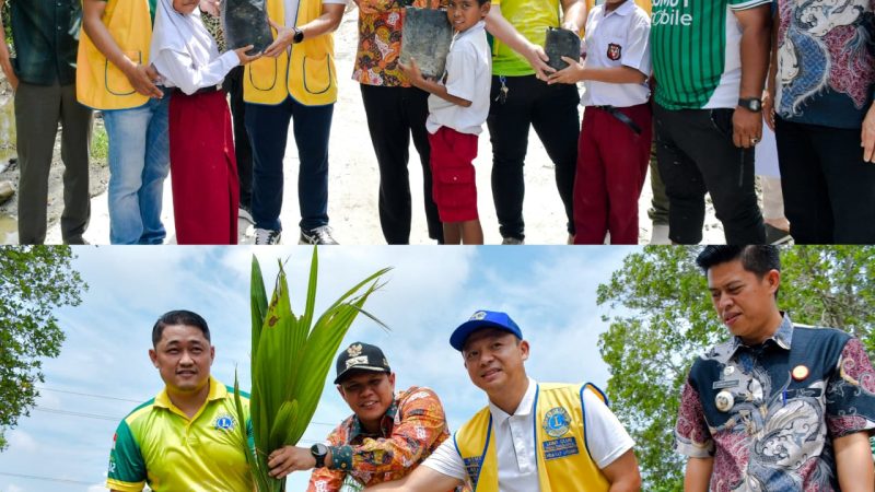 Perkuat Benteng Alam Pesisir, Pemkab Sergai dan Lions Club Tanam Ratusan Pohon di Pantai Merdeka