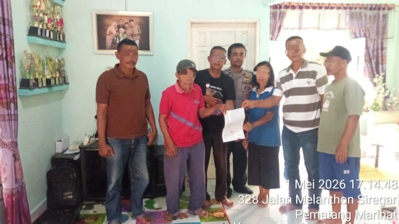 Dua Lansia Saling Ancam Menggunakan Sajam, Polsek Siantar Marihat Selesaikan dengan Problem Solving