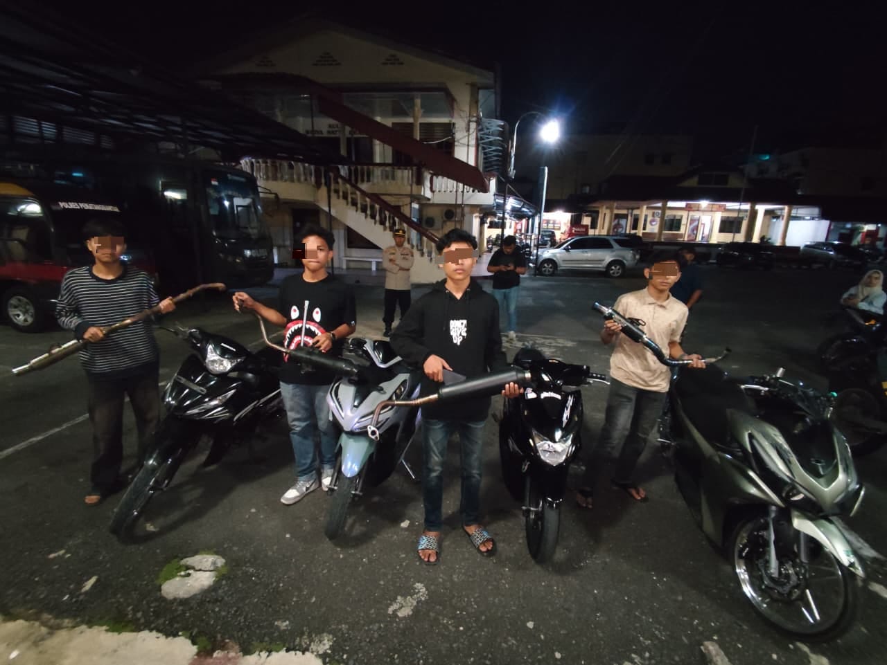 Polres Pematangsiantar Gelar Patroli Hingga Subuh, Empat Sepedamotor Knalpot Brong Berhasil Diamankan
