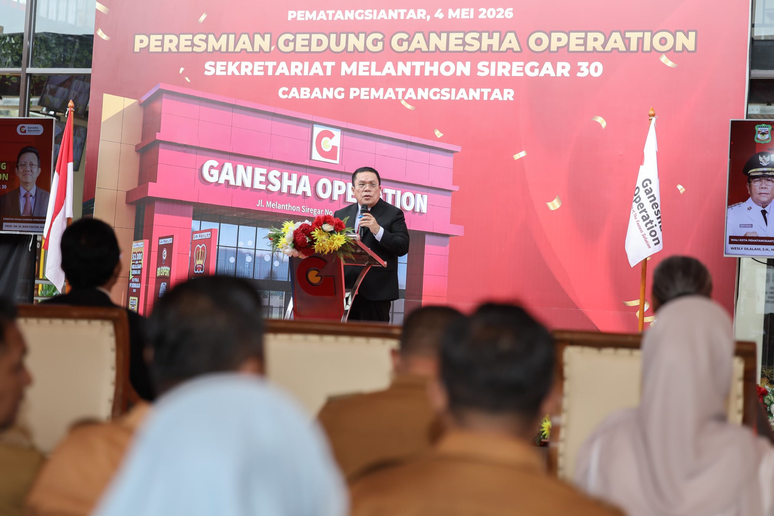 Wali Kota Pematangsiantar Hadiri Acara Peresmian Gedung Bimbingan Belajar Ganesha Operation Sekretariat Melanthon Siregar