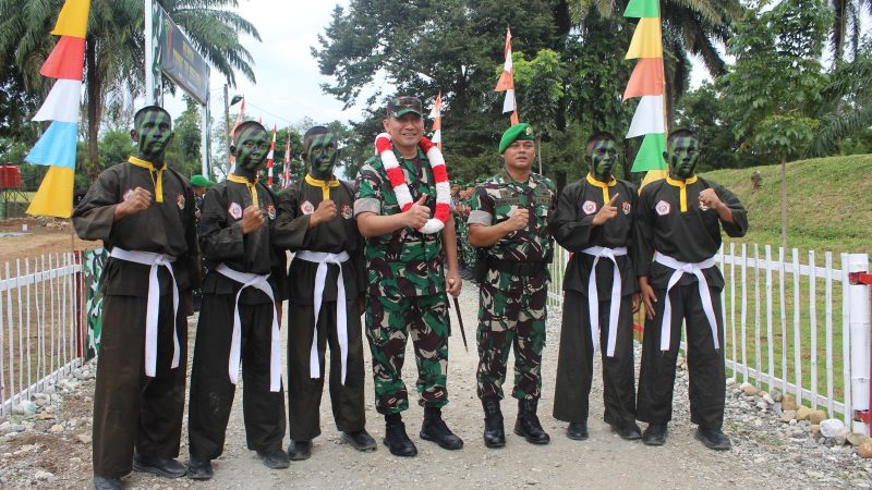 Danyonif TP 956/SBA Mayor Inf Birawa Anoraga, S.I.P.,M.I.P Sambut Kunjungan Pangdam I/Bukit Barisan Mayjen TNI Hendy Antariksa