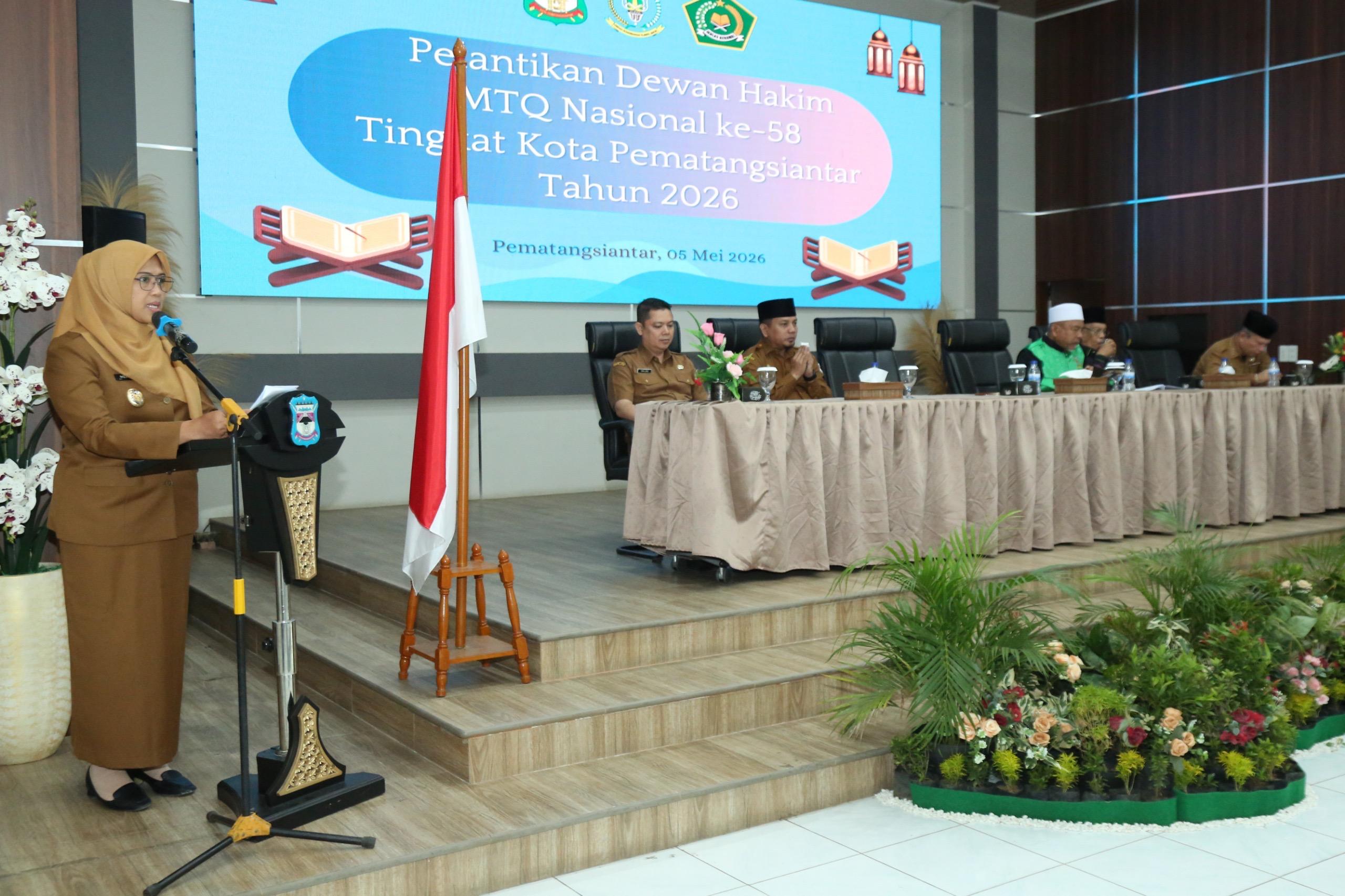 Wakil Wali Kota Pematangsiantar Lantik Dewan Hakim Musabaqah Tilawatil Qur’an Nasional (MTQN) ke-58 Tingkat Kota Pematangsiantar Tahun 2026