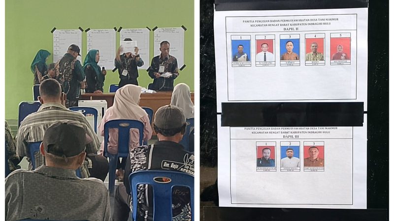 Pemilihan BPD  Desa Tani Makmur Berjalan Lancar Dan Aman ” Tujuh Calon Terpilih InI Pesan Kades.