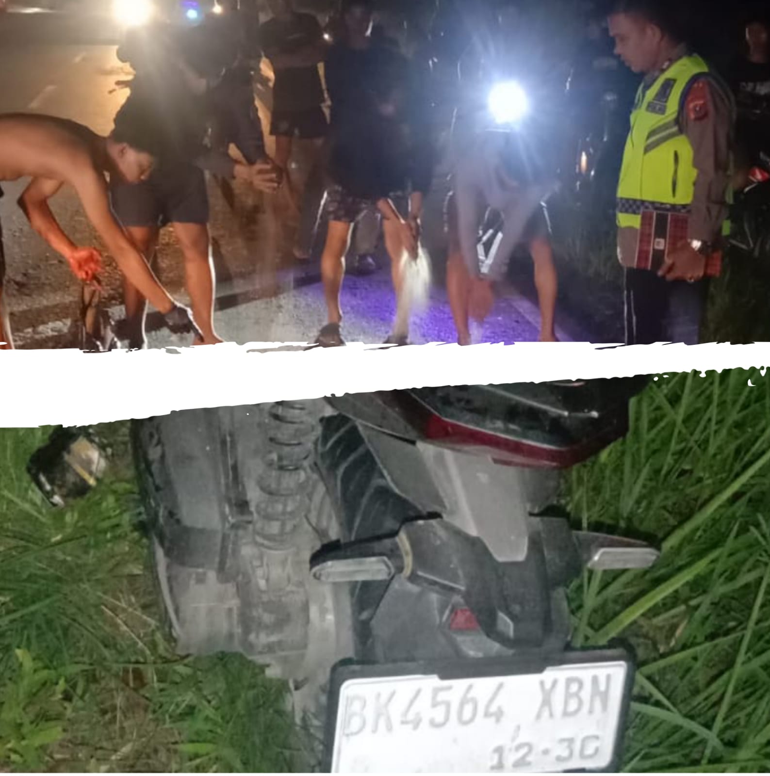 Satlantas Polres Sergai Langsung Tangani Kecelakaan Yang Mengakibatkan Satu Meninggal di Perbaungan