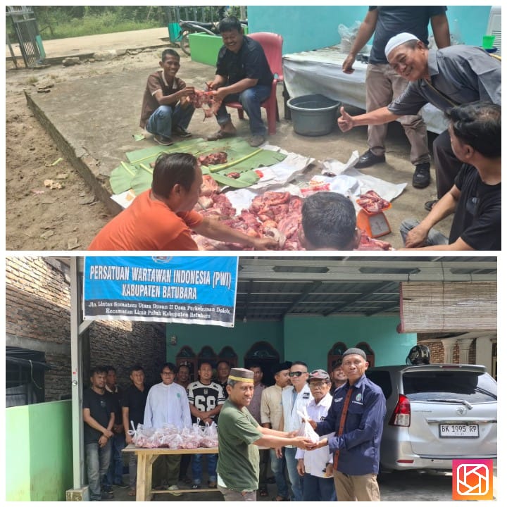 Sambut Hari Raya Idul Adha 1447 H, PWI Batu Bara Berbagi Puluhan Paket Daging Kurban Kepada Rekan Sesama Wartawan