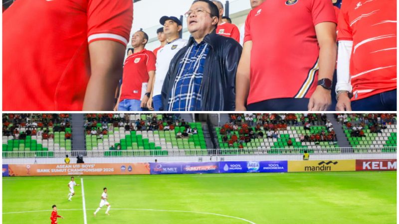 Wali Kota Pematangsiantar Didampingi Ketua TP PKK Ny Liswati Wesly Silalahi Saksikan Kick Off Perhelatan Akbar Piala AFF ASEAN U-19 Boys’ Bank Sumut Championship 2026