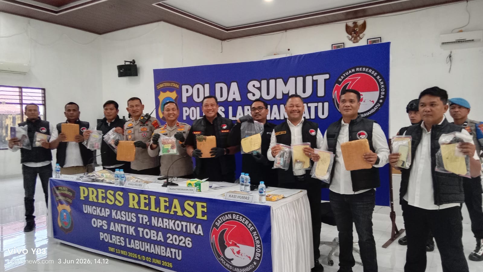Ungkap Kasus TP Narkotika Ops Antik Toba 2026, 81 LP Dengan 96 Tersangka