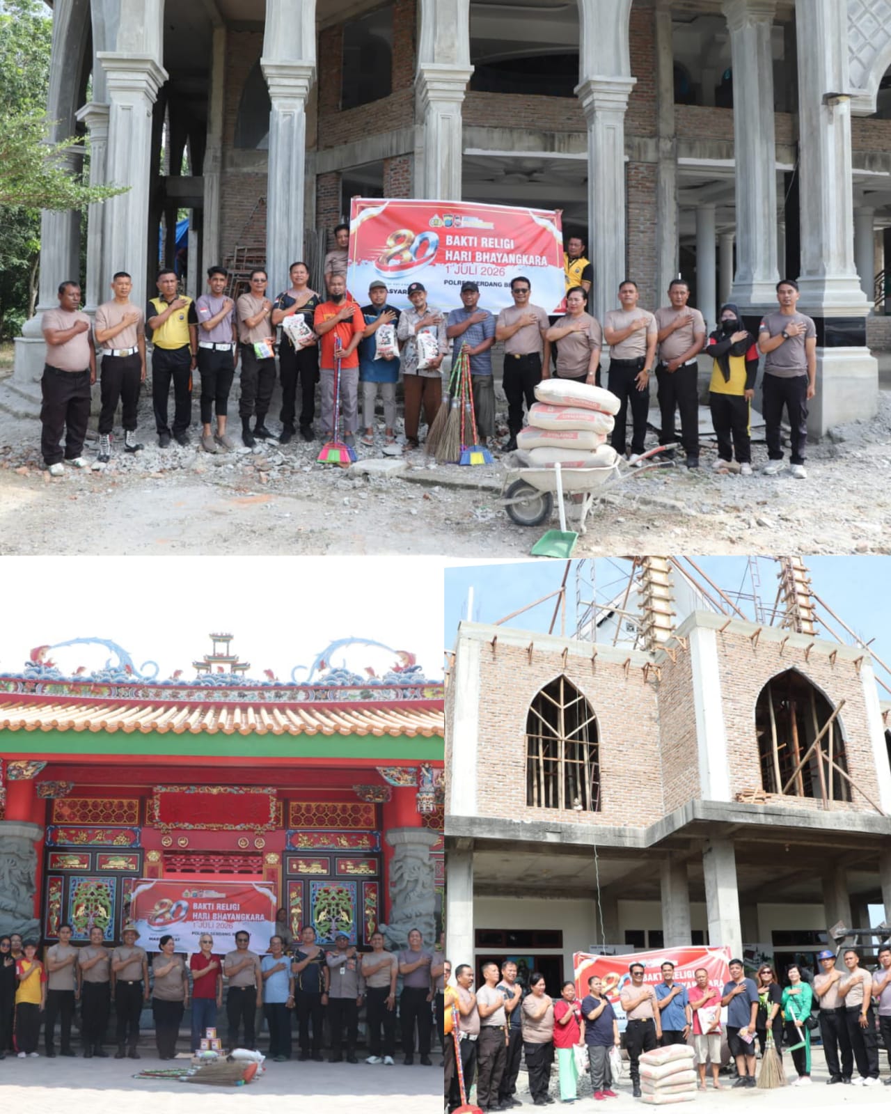 Sambut HUT Bhayangkara Ke-80 Tahun, Polres Sergai Giat Bakti Sosial dan Religi di Rumah Ibadah