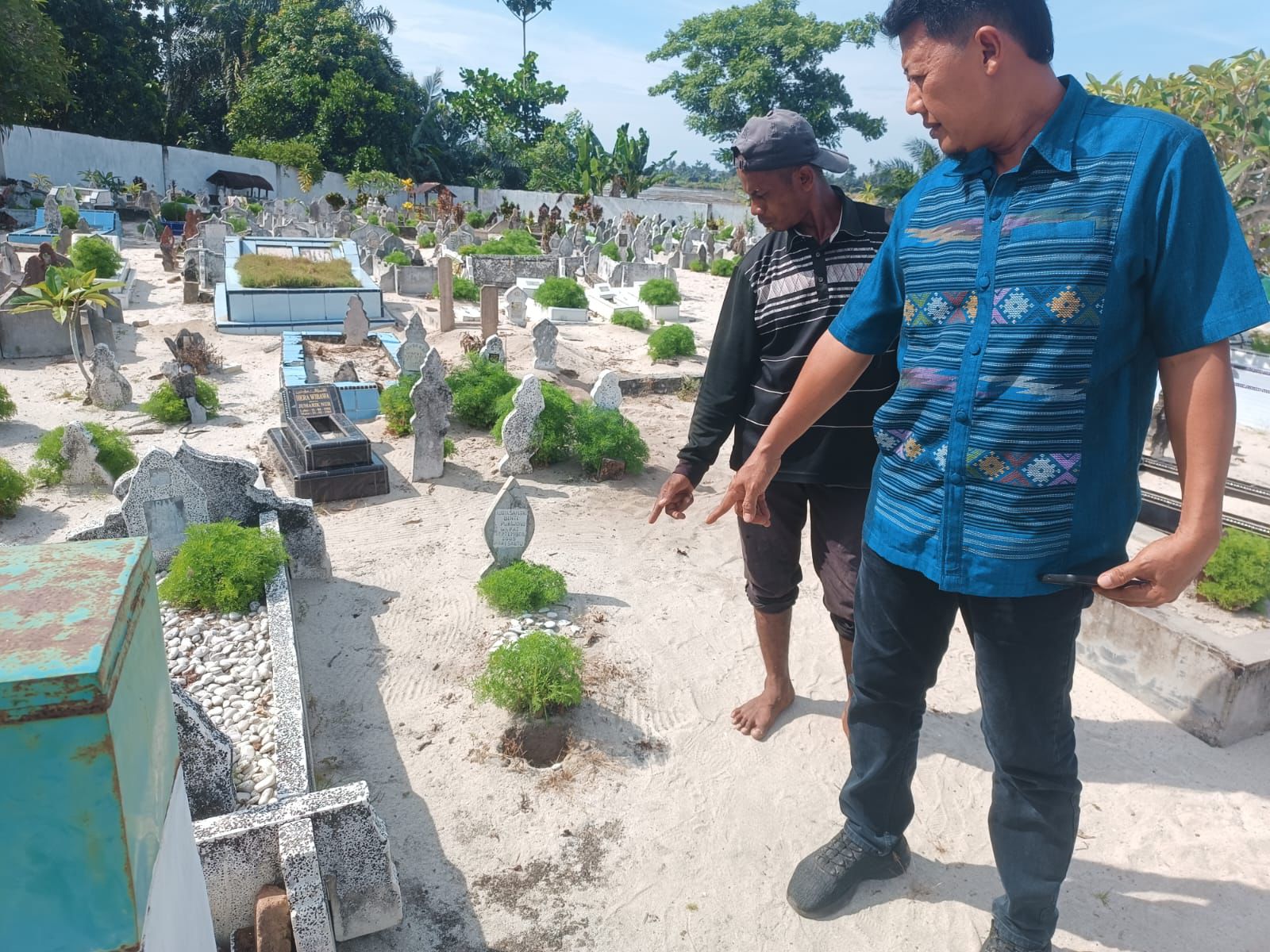 Polsek Teluk Mengkudu Polres Sergai Selidiki Perusakan Makam di TPU Desa Sialang Buah