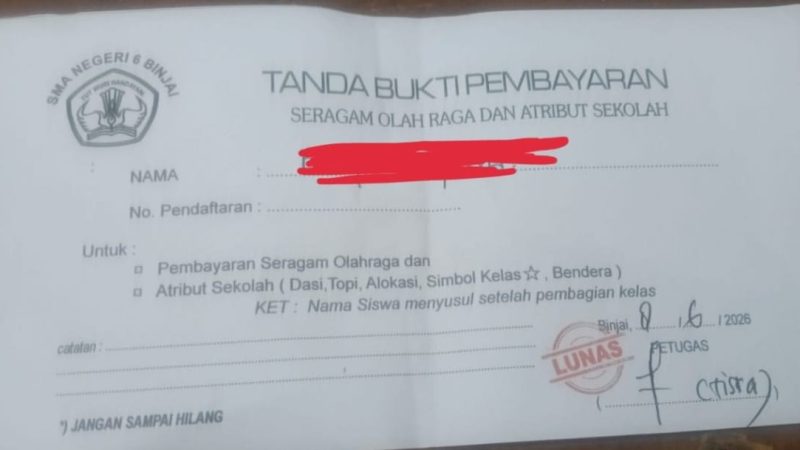 Viral Kuitansi Pembelian Seragam di SMAN 6 Binjai, Kacabdis Pendidikan Wilayah II Sumut Akan Lakukan Cross Check
