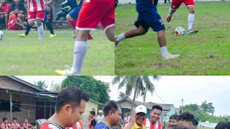 Bupati dan Wabup Sergai Meriahkan Laga Persahabatan di Desa Celawan, Hadiahkan Bola Bagi Anak-anak Pecinta Sepak Bola