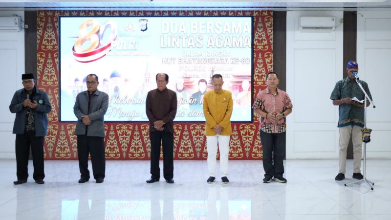 Wakil Bupati Asahan Ikuti Do’a Lintas Agama Dalam Rangka HUT Bhayangkara Ke-80 Polres Asahan