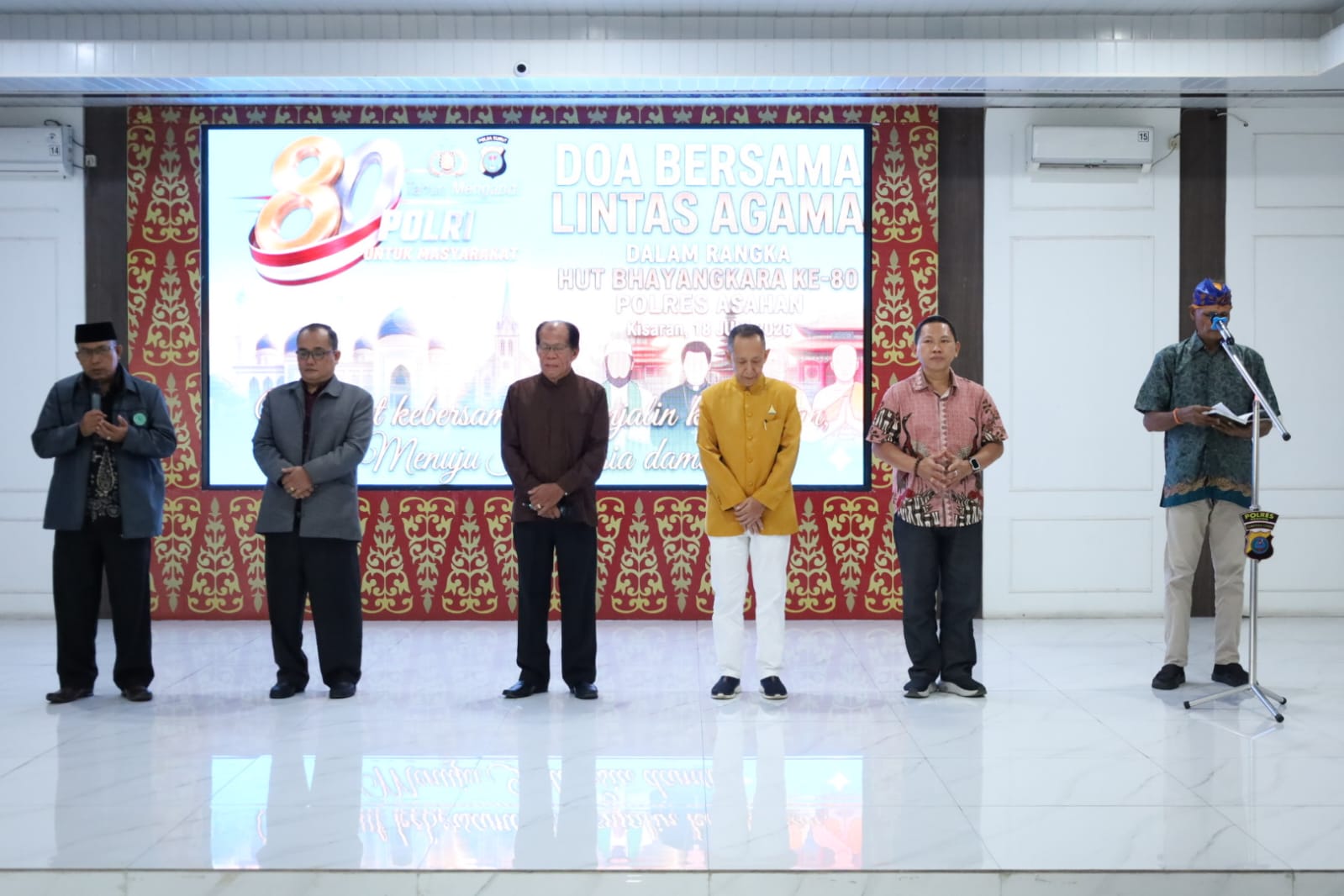 Wakil Bupati Asahan Ikuti Do’a Lintas Agama Dalam Rangka HUT Bhayangkara Ke-80 Polres Asahan
