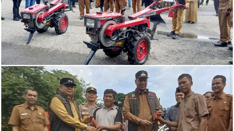 Tingkatkan Produktivitas Pertanian, Bupati dan Wakil Bupati Inhu Serahkan Alsintan 