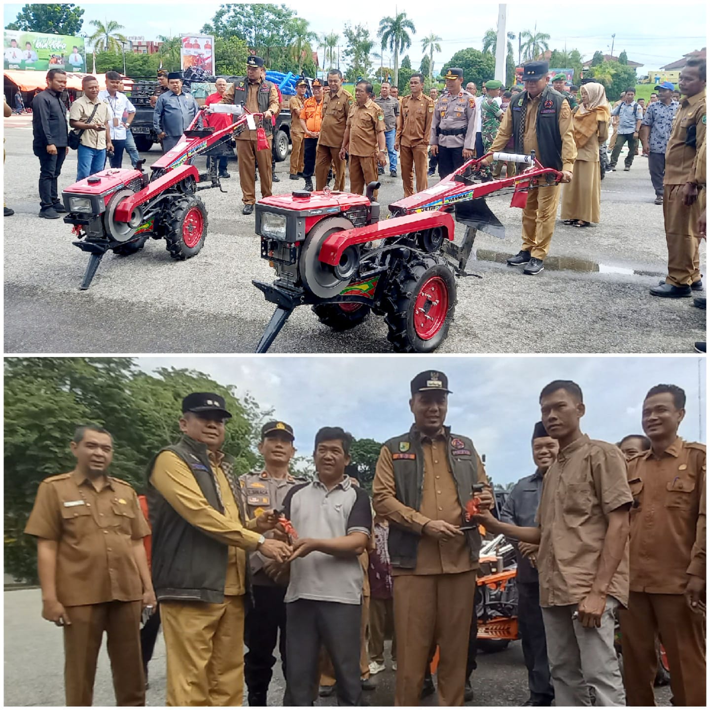 Tingkatkan Produktivitas Pertanian, Bupati dan Wakil Bupati Inhu Serahkan Alsintan 