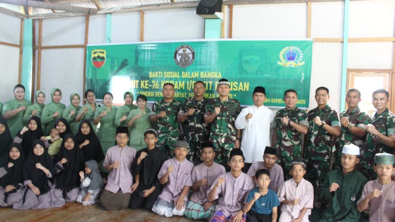 HUT ke-76 Kodam I/BB Jadi Momentum Berbagi, Dandim 0209/Labuhanbatu Berbagi Kebahagiaan Bersama Anak Yatim
