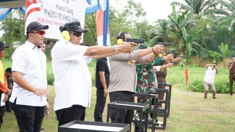 Bupati Syah Afandin Perkuat Sinergi Forkopimda Langkat, Lewat Menembak Gembira Bhayangkara Ke-80