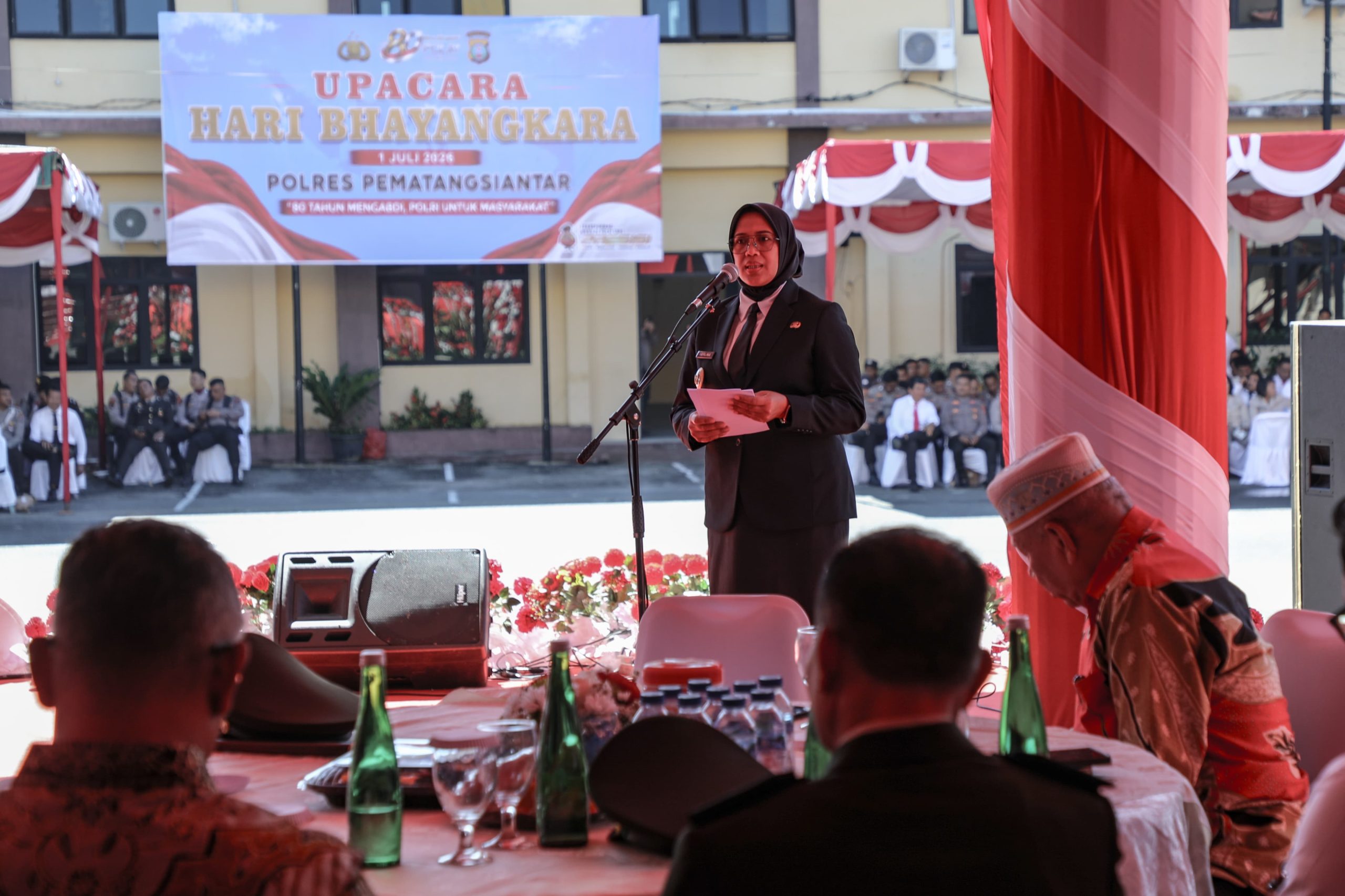 Wali Kota Pematangsiantar Diwakili Wakil Wali Kota Mengikuti Upacara Peringatan Hari Bhayangkara ke-80 Tahun 2026, di Mapolres Pematangsiantar