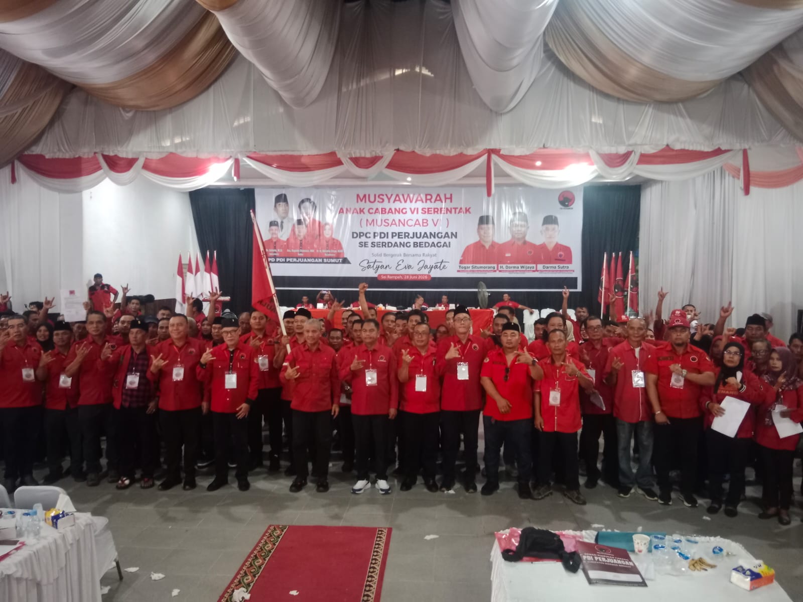 DPC PDI Perjuangan Sergai Gelar Musancab VI, Darma Wijaya Ingatkan Kader Tetap Solid dan Kompak