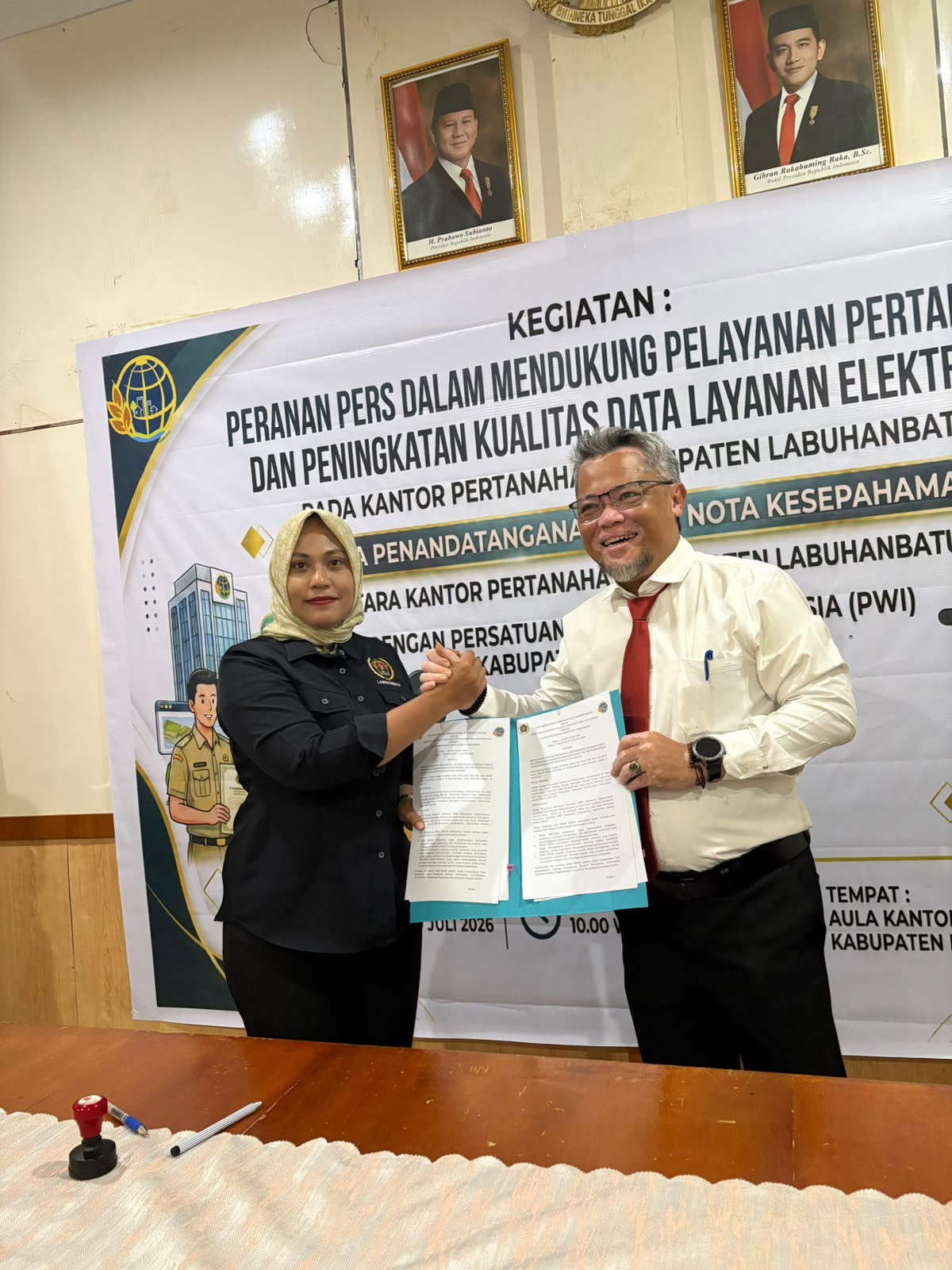 BPN – PWI Labuhanbatu Tandatangi MoU  Pelayanan Informasi 