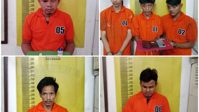 Hanya 24 Jam Polsek Batang Gansal Inhu Ringkus 6 Pelaku Narkotika 