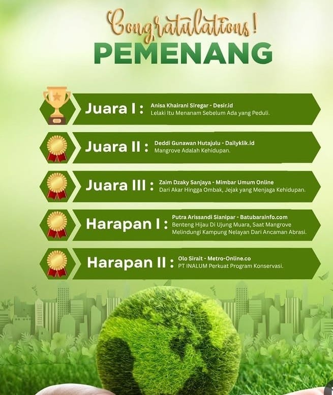 INALUM Umumkan Pemenang IN-Journal Chapter II, 65 Karya Jurnalis se-Sumut Bersaing